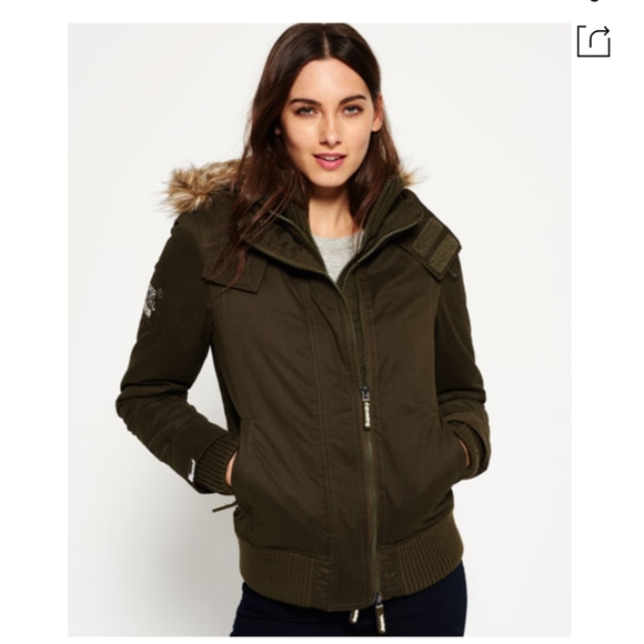 Super Dry  Windbomber Jacket, Army Green, S - Picture 5 of 5